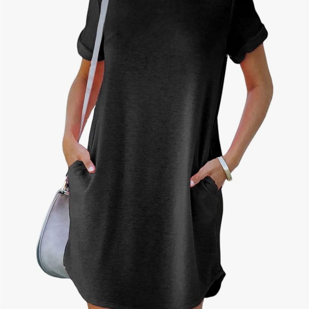 Black Casual T-Shirt Dress